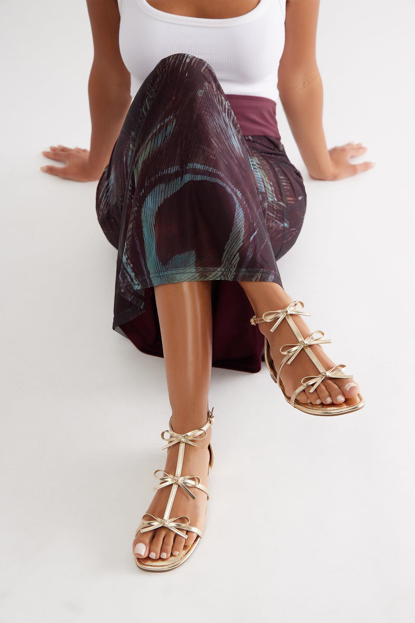 Jullietta Bow Sandals - Gold Female Product Image