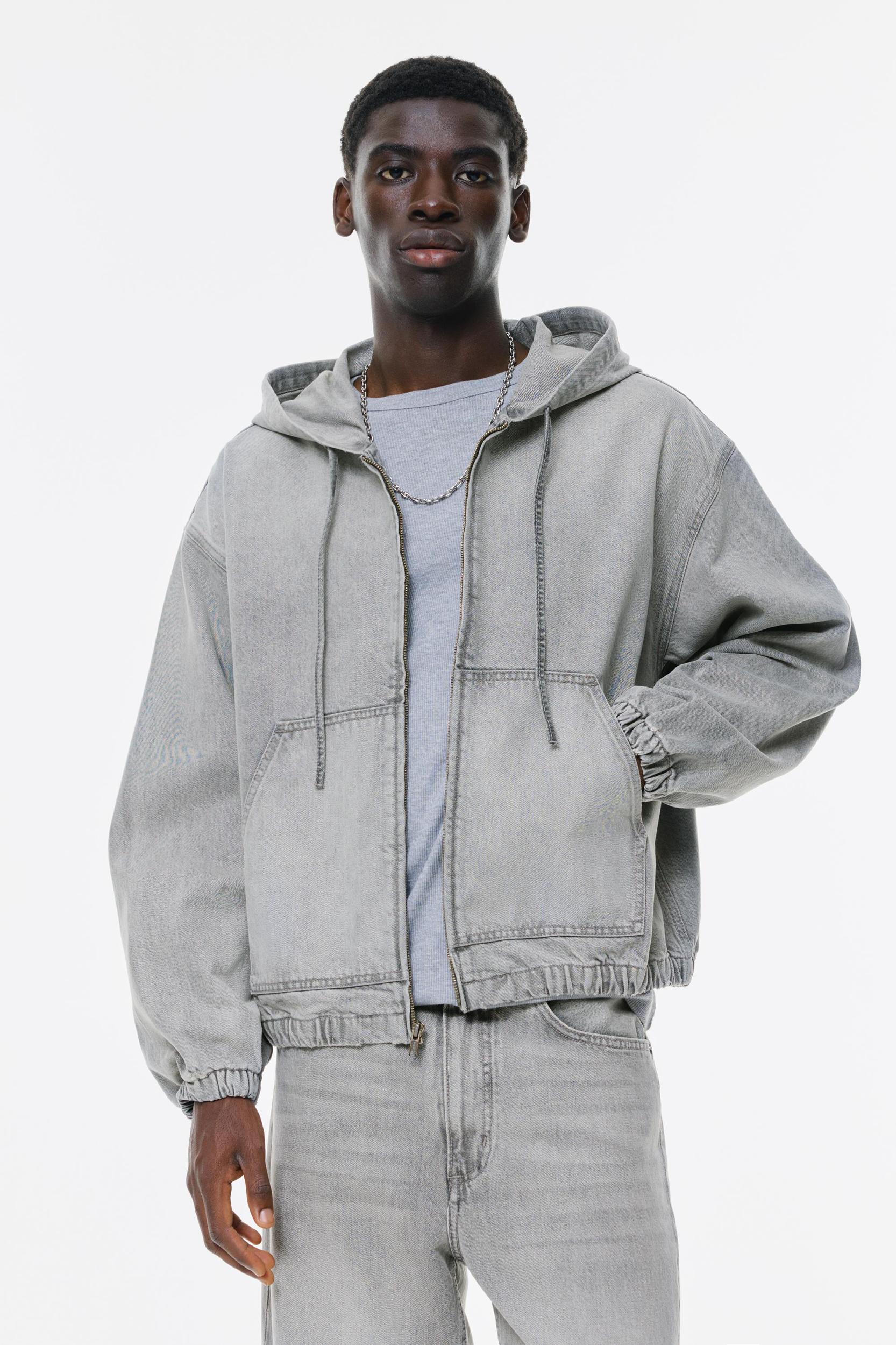 Denim hooded jacket Product Image