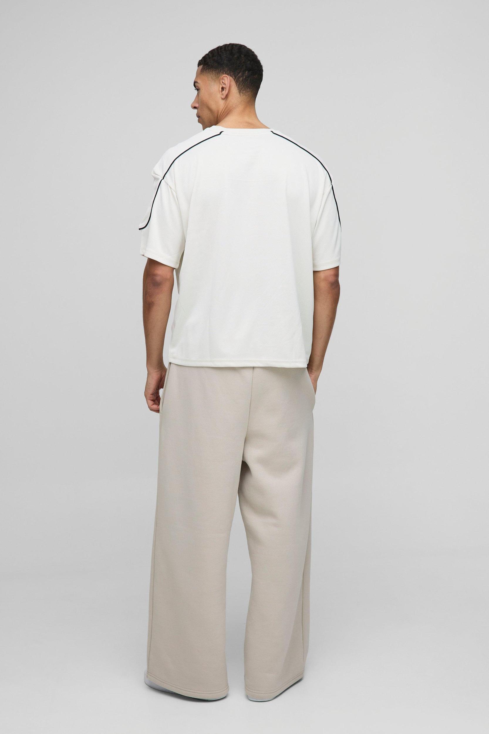 Oversized Boxy Half Sleeve Varsity T-Shirt | boohooMAN USA Product Image