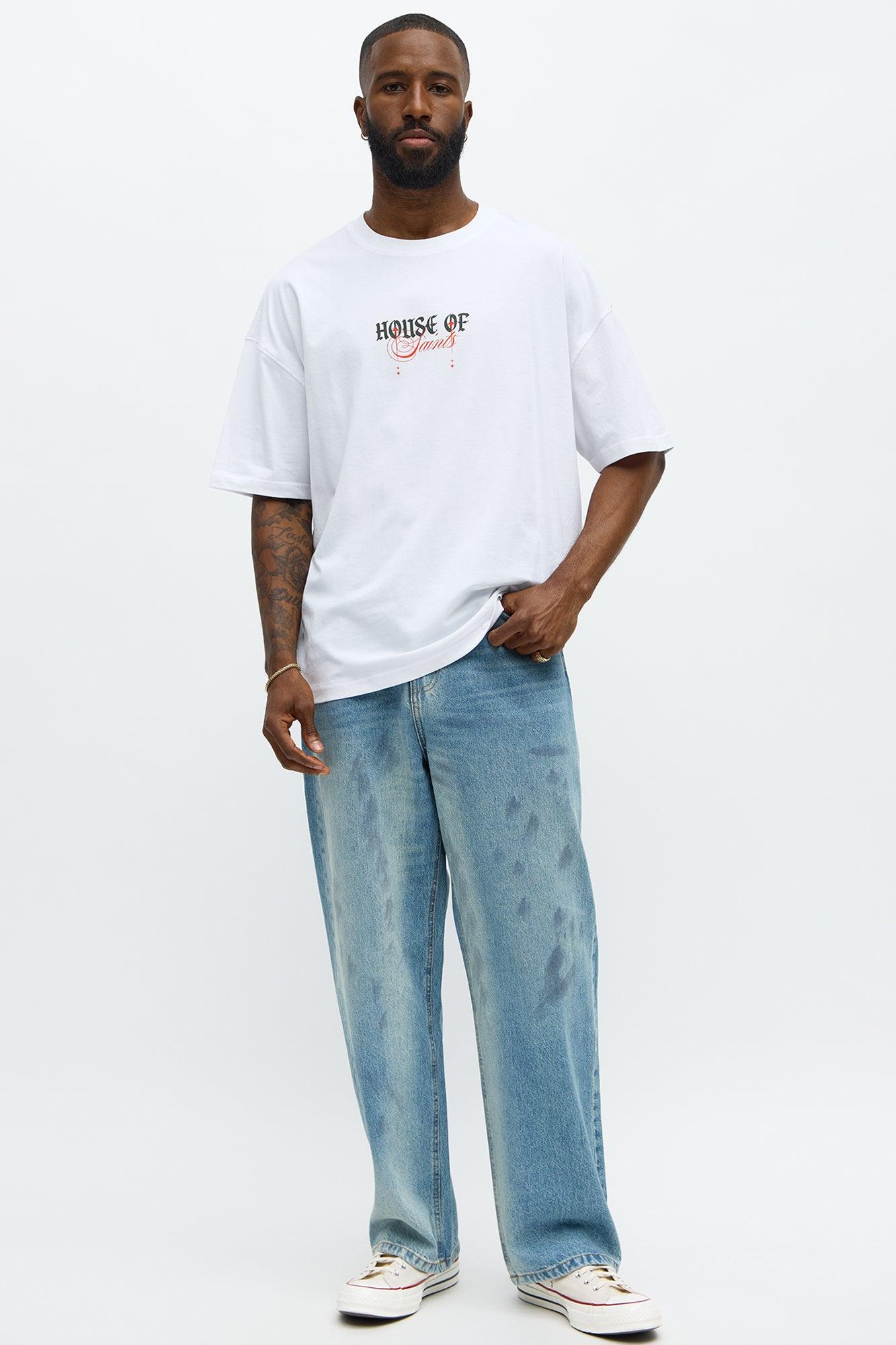 House Of Saints Oversized Short Sleeve Tee - White Male Product Image