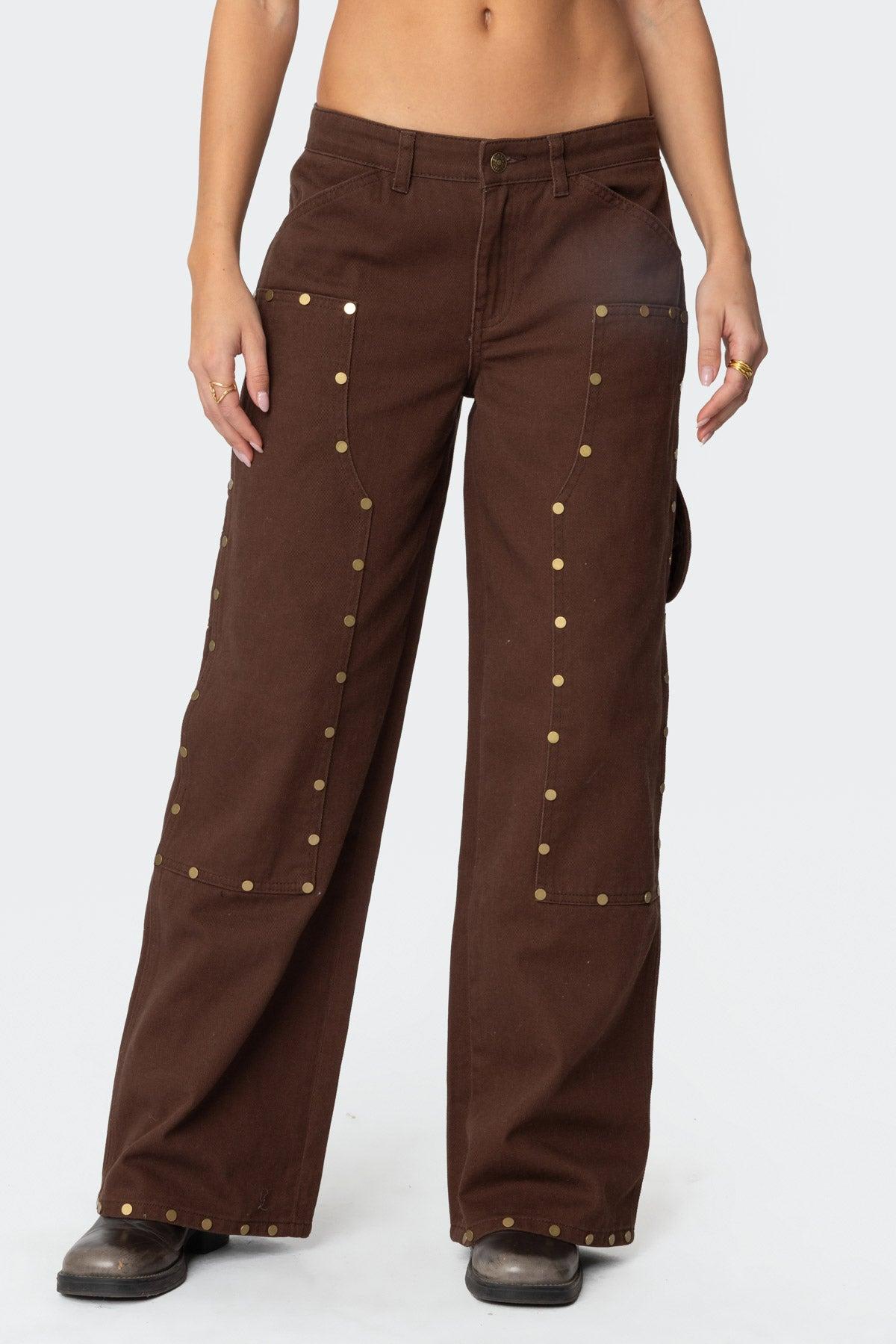 Studded Low Rise Carpenter Jeans Product Image