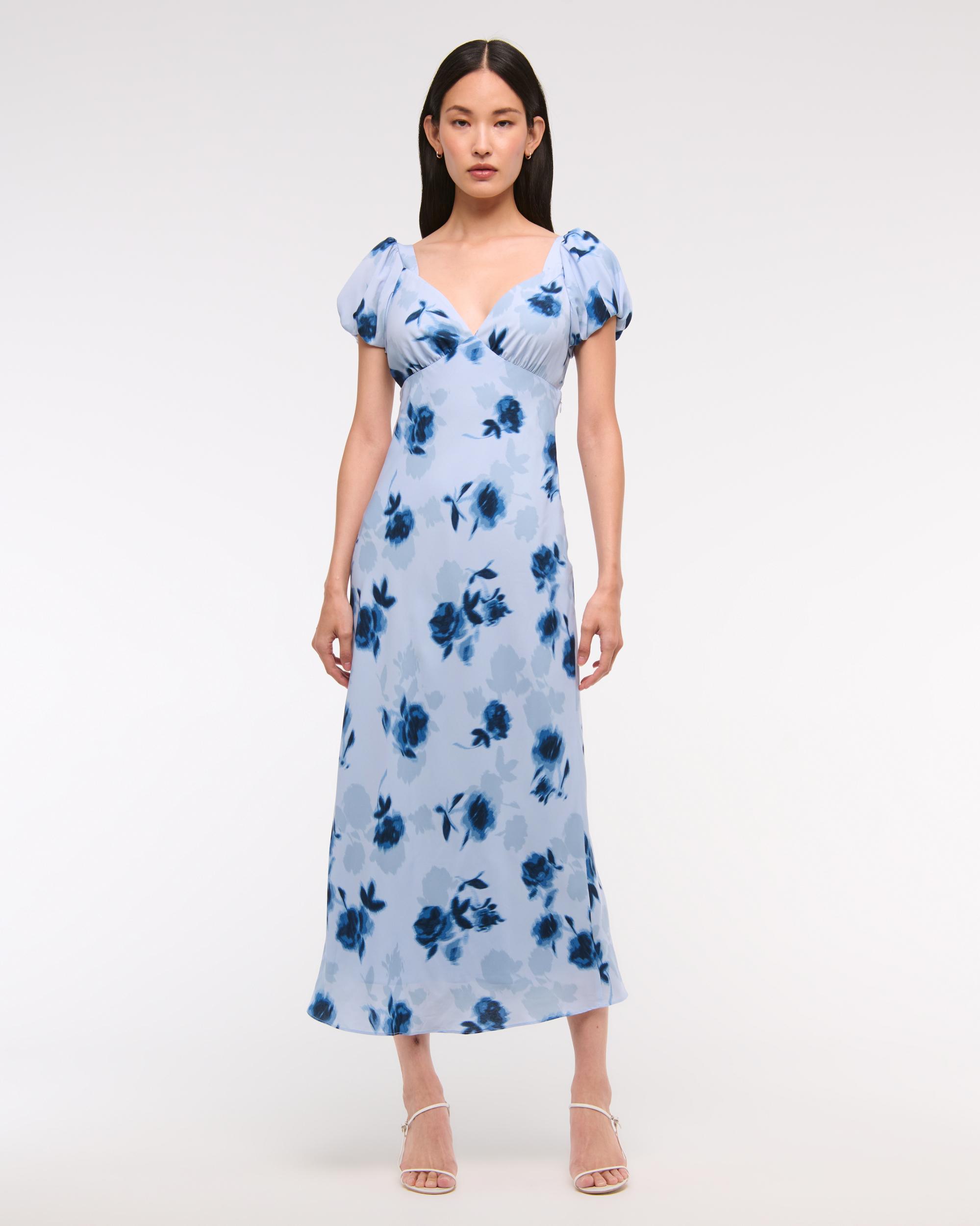 Puff Sleeve Midi Dress Product Image