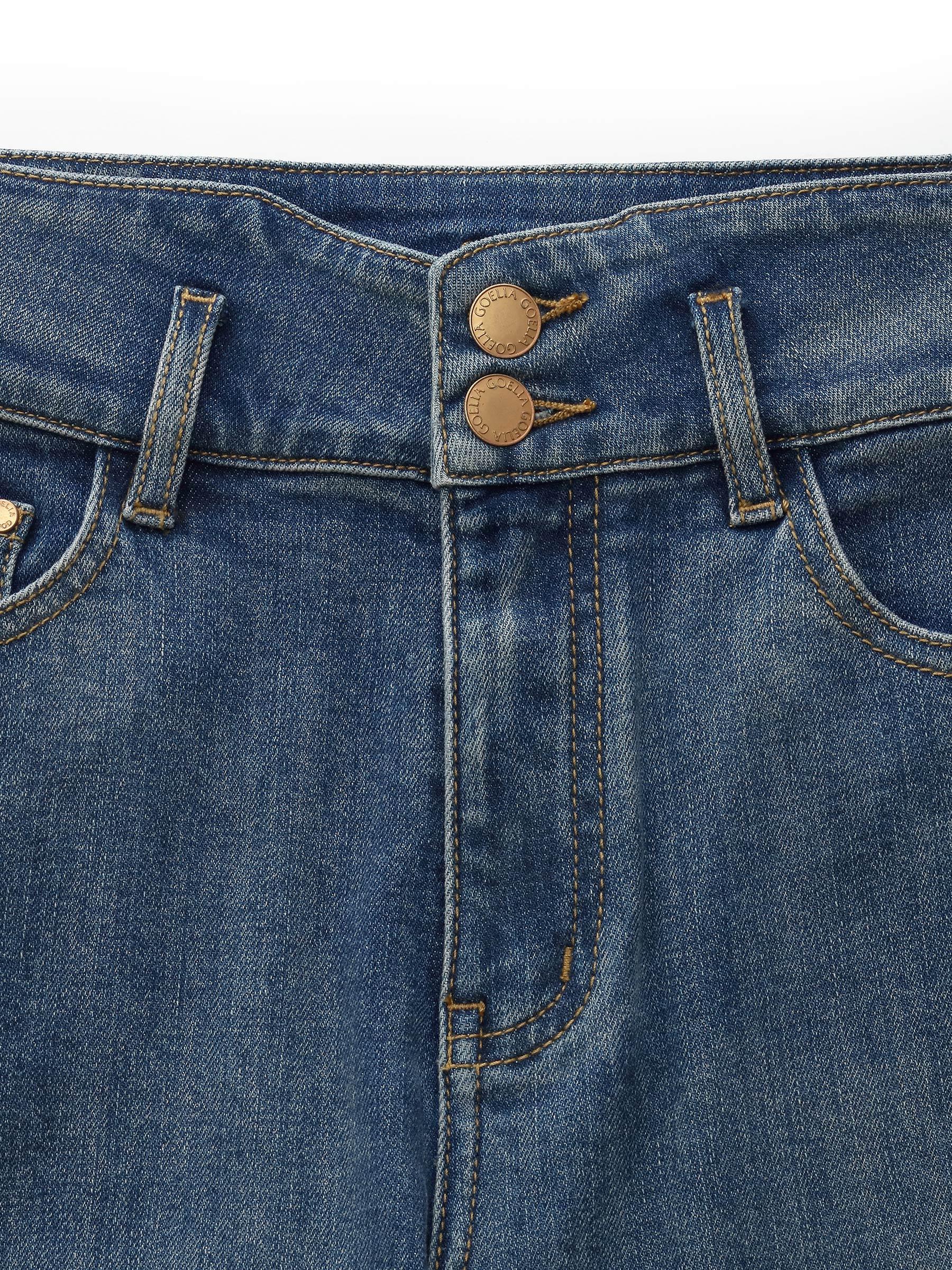 Denim Women High-Waisted Straight Leg Jeans Product Image