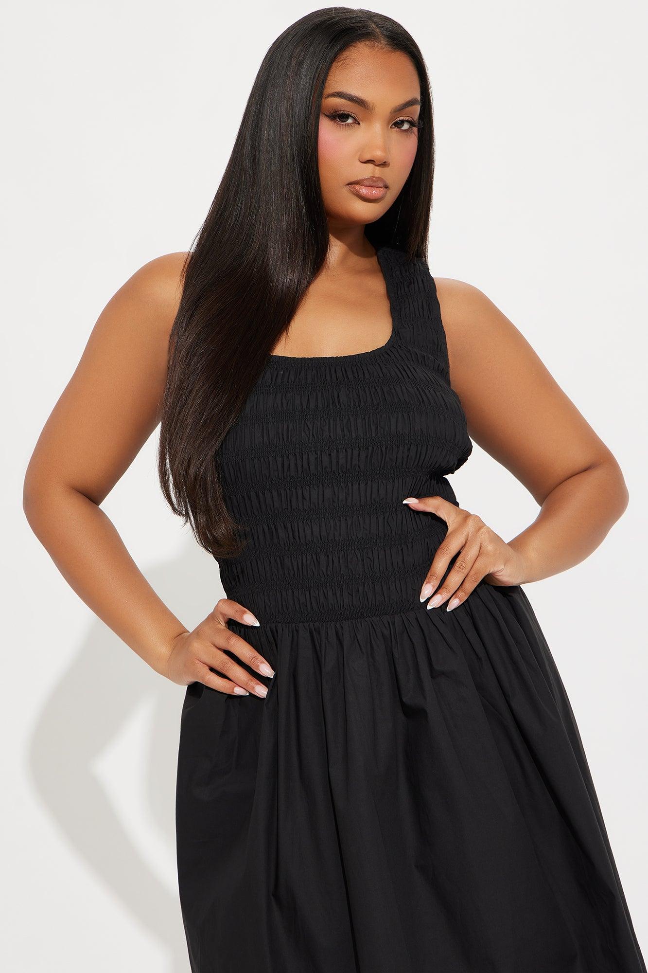 Hallie Poplin Maxi Dress - Black Product Image