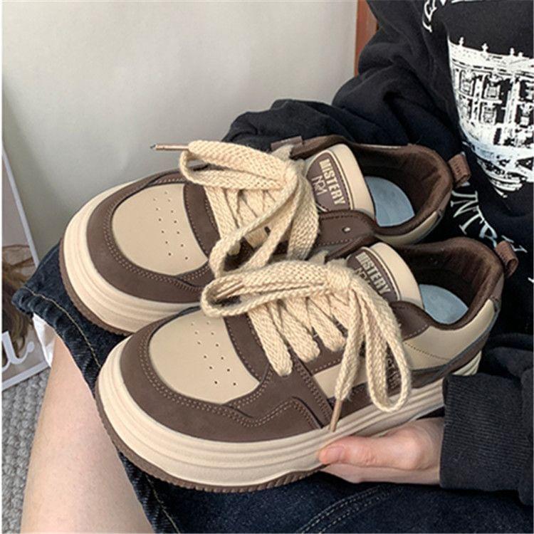 Two Tone Lettering Platform Sneakers Product Image