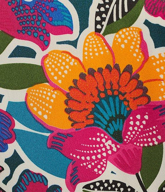 Sugarlips Santa Elena Floral Print Crew Neck 3/4 Balloon Sleeve Mini Dress Product Image