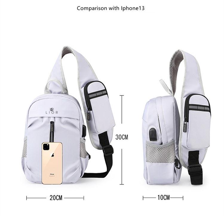 Lior USB Charging Port Multi Pocket Shoulder Bag Product Image