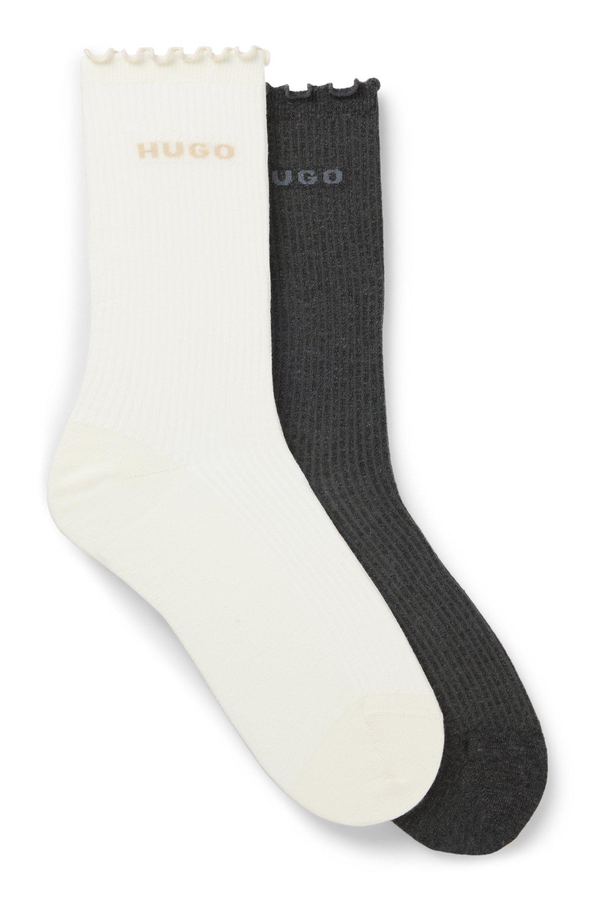 Two-pack of regular-length socks with lettuce cuff Product Image