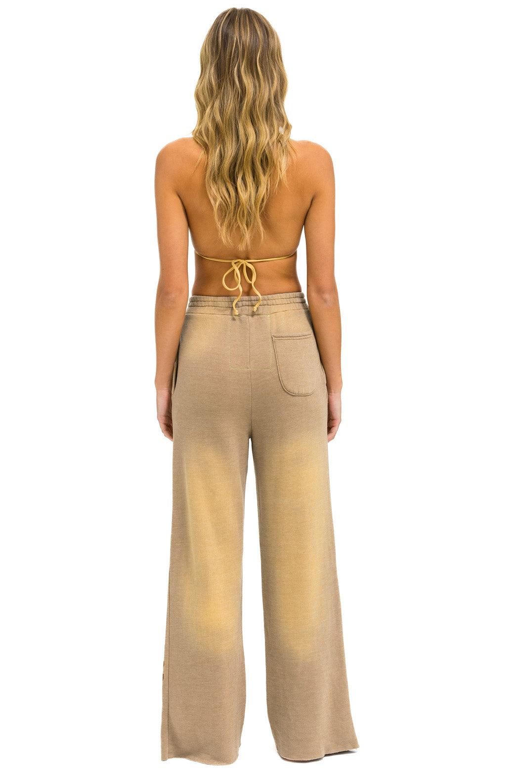 AN 3D WIDE LEG POCKET SWEATPANTS - FADED TAN Female Product Image