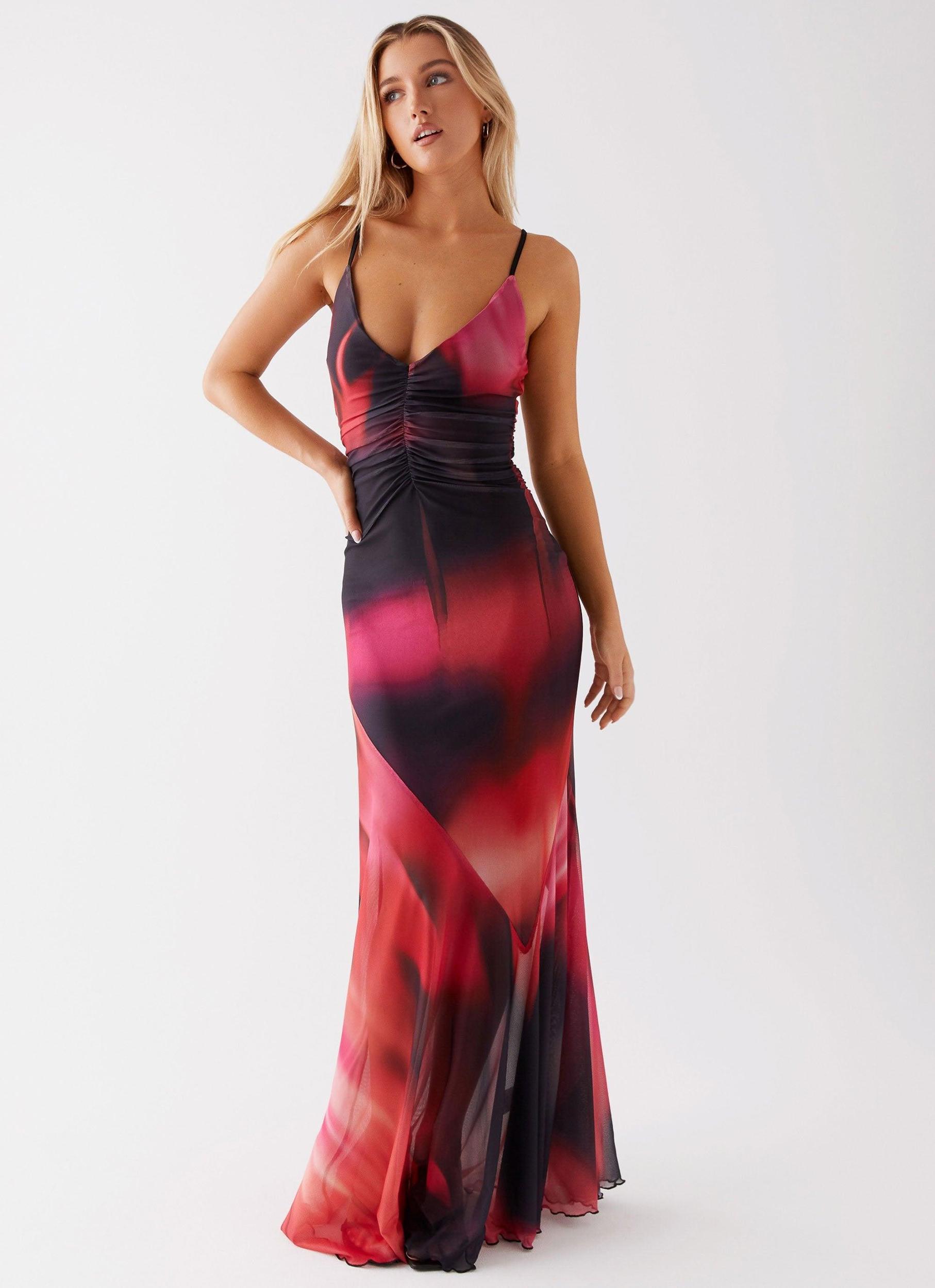 Charley Maxi Dress - Pink Print Product Image