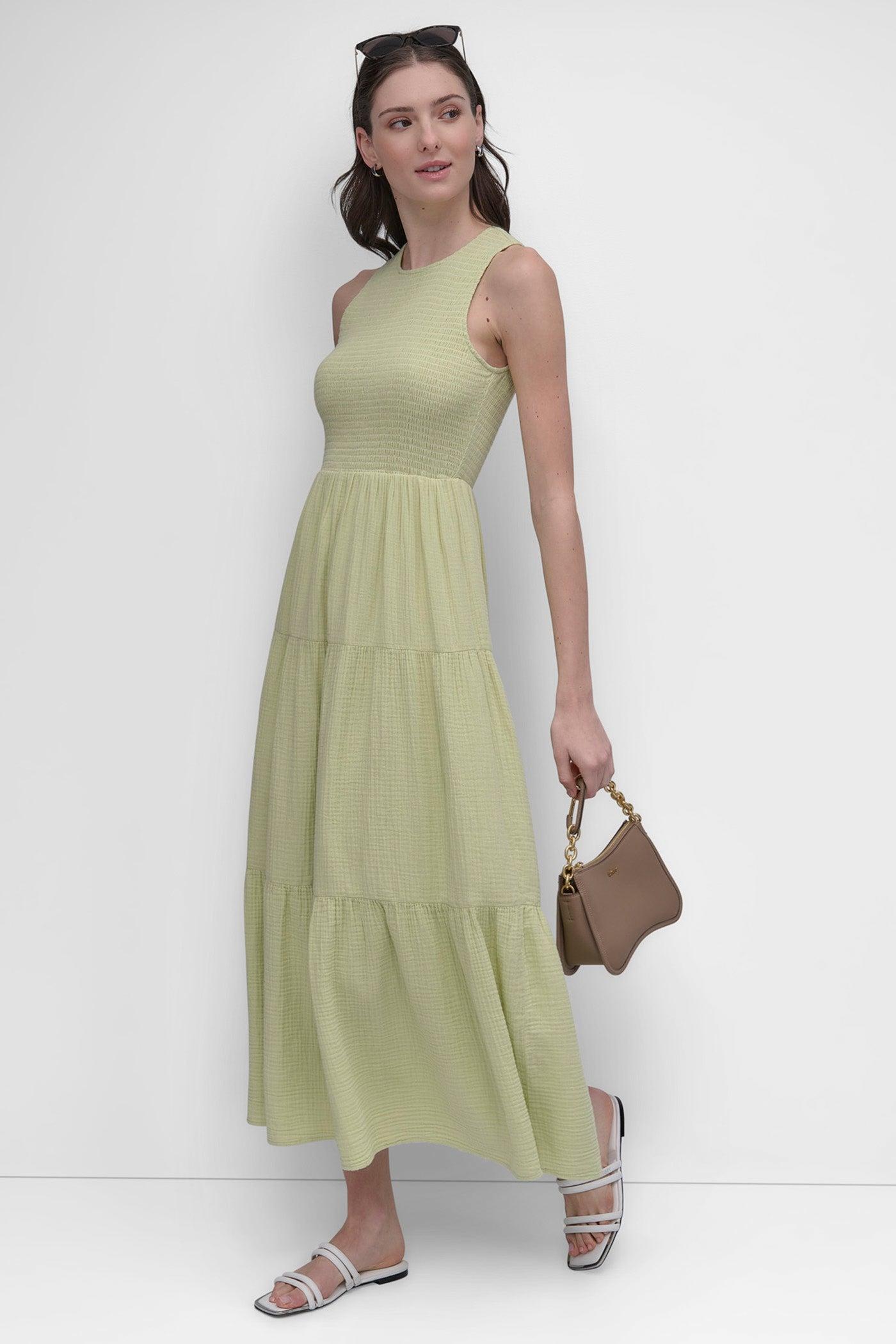 GAUZE TIERED SMOCKED DRESS Product Image