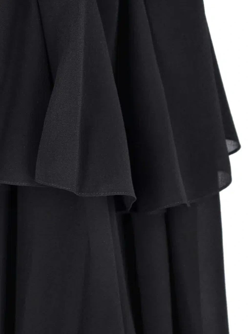 CHLOÉ Open-back Embellished Tiered Silk-georgette Maxi Dress In Black Product Image