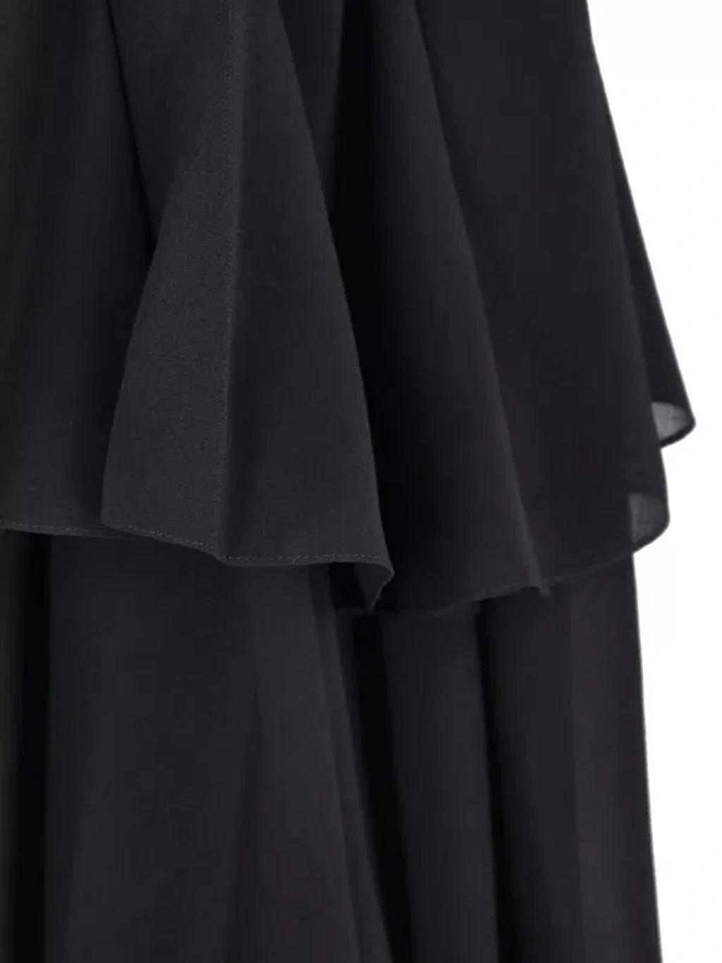 CHLOÉ Open-back Embellished Tiered Silk-georgette Maxi Dress In Black Product Image