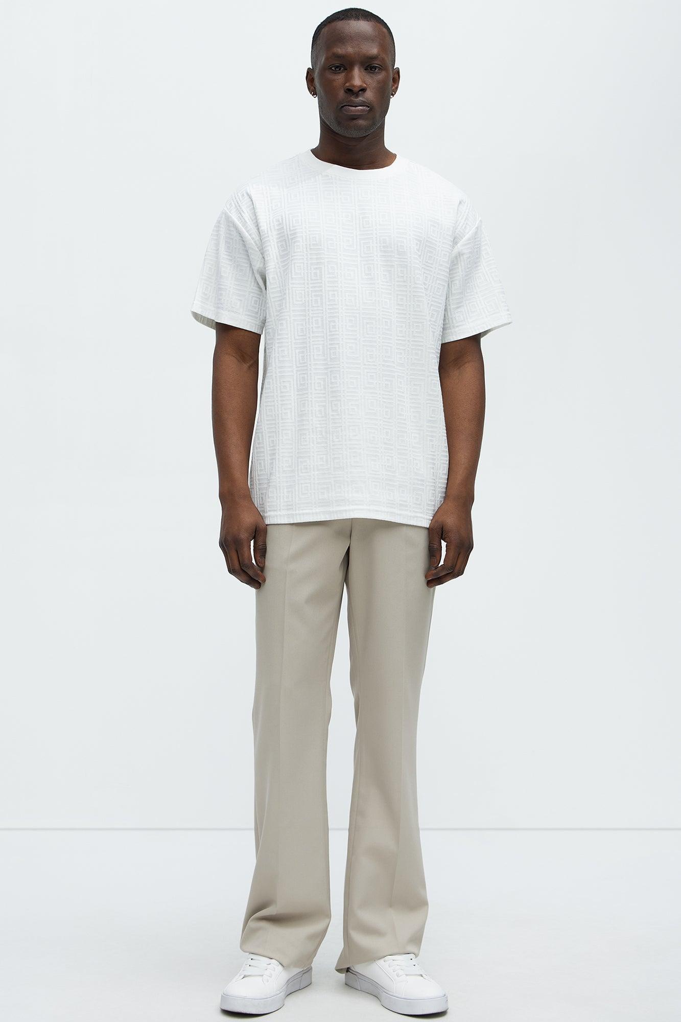 Square Textured Short Sleeve Tee - Off White Product Image