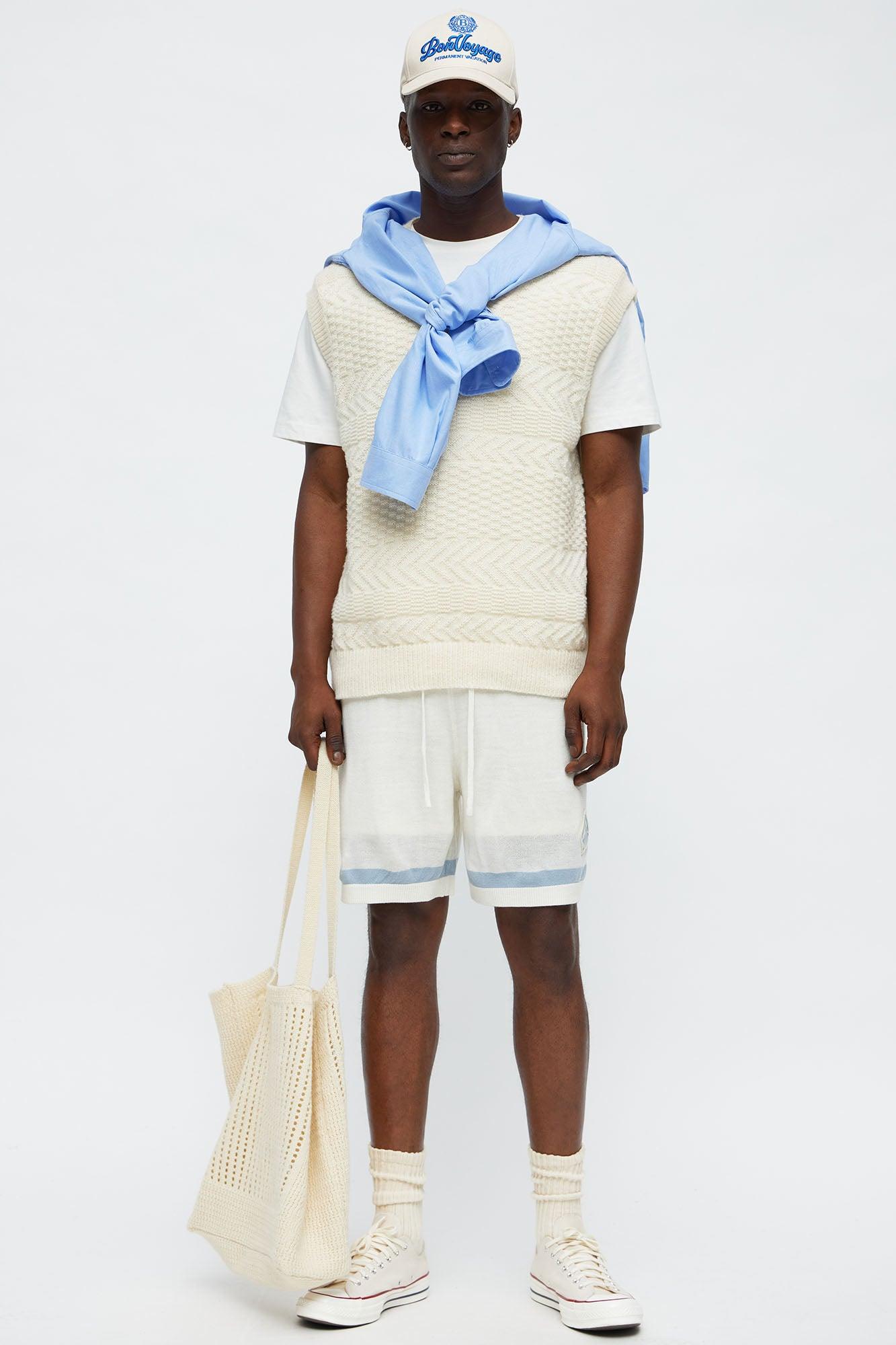 Relaxed Chateau Knitted Shorts - Cream/combo Product Image