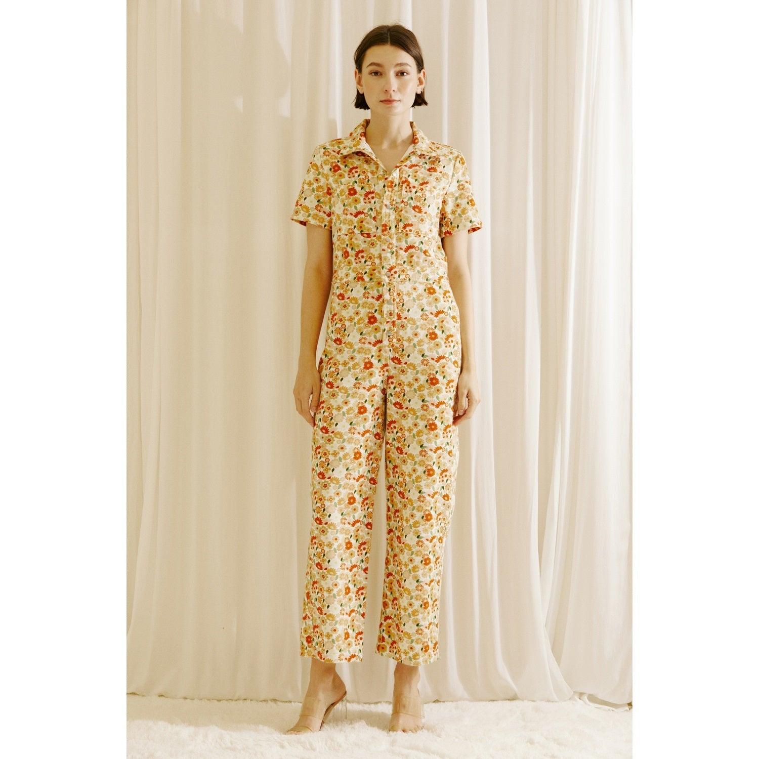 Floral Short Sleeve Jumpsuit Product Image