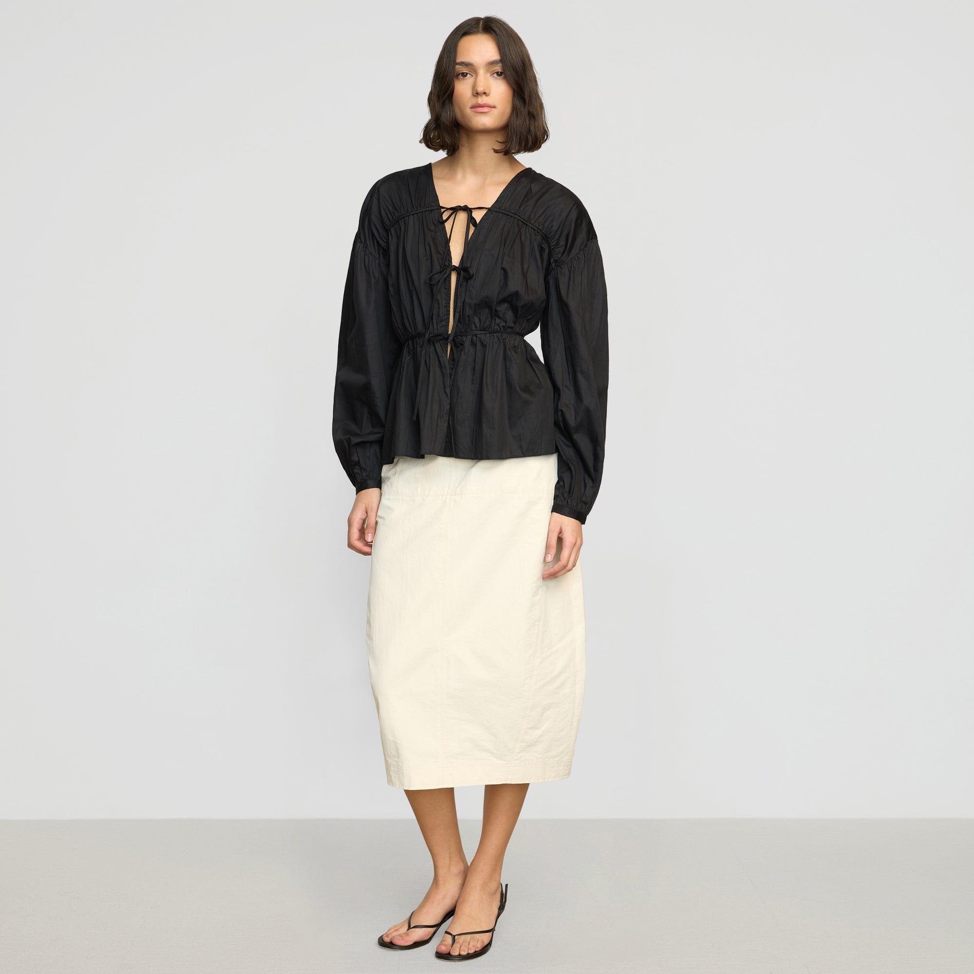 Jarmaine Back-Slit Barrel Skirt Product Image