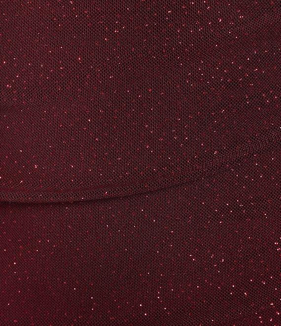 Xtraordinary 3/4#double; Sleeves Square Neck Glitter Mesh Cold Back Tie Dress Product Image