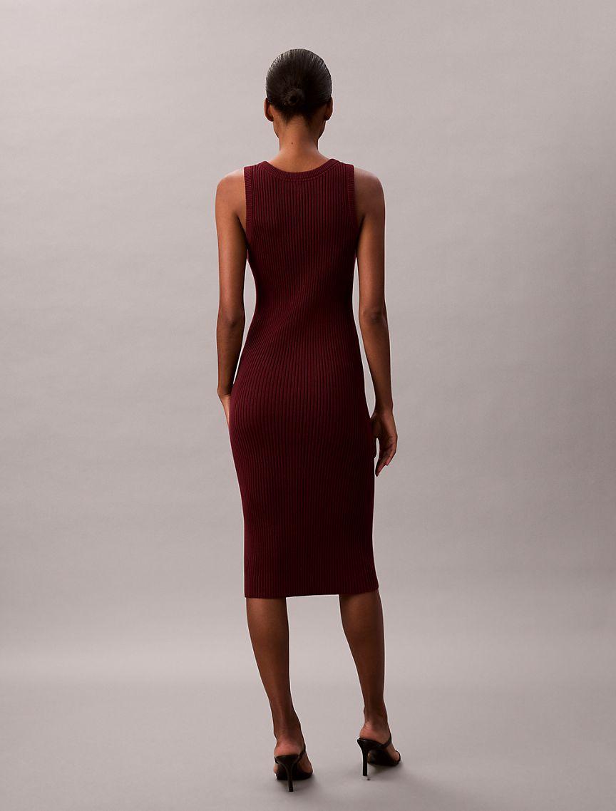 Smooth Cotton Rib Slim Midi Dress Product Image