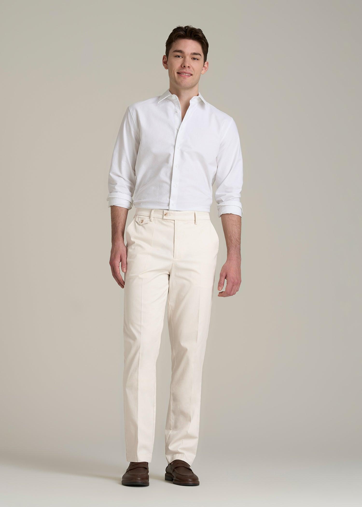 Refined Chinos for Tall Men in Antique White Male Product Image