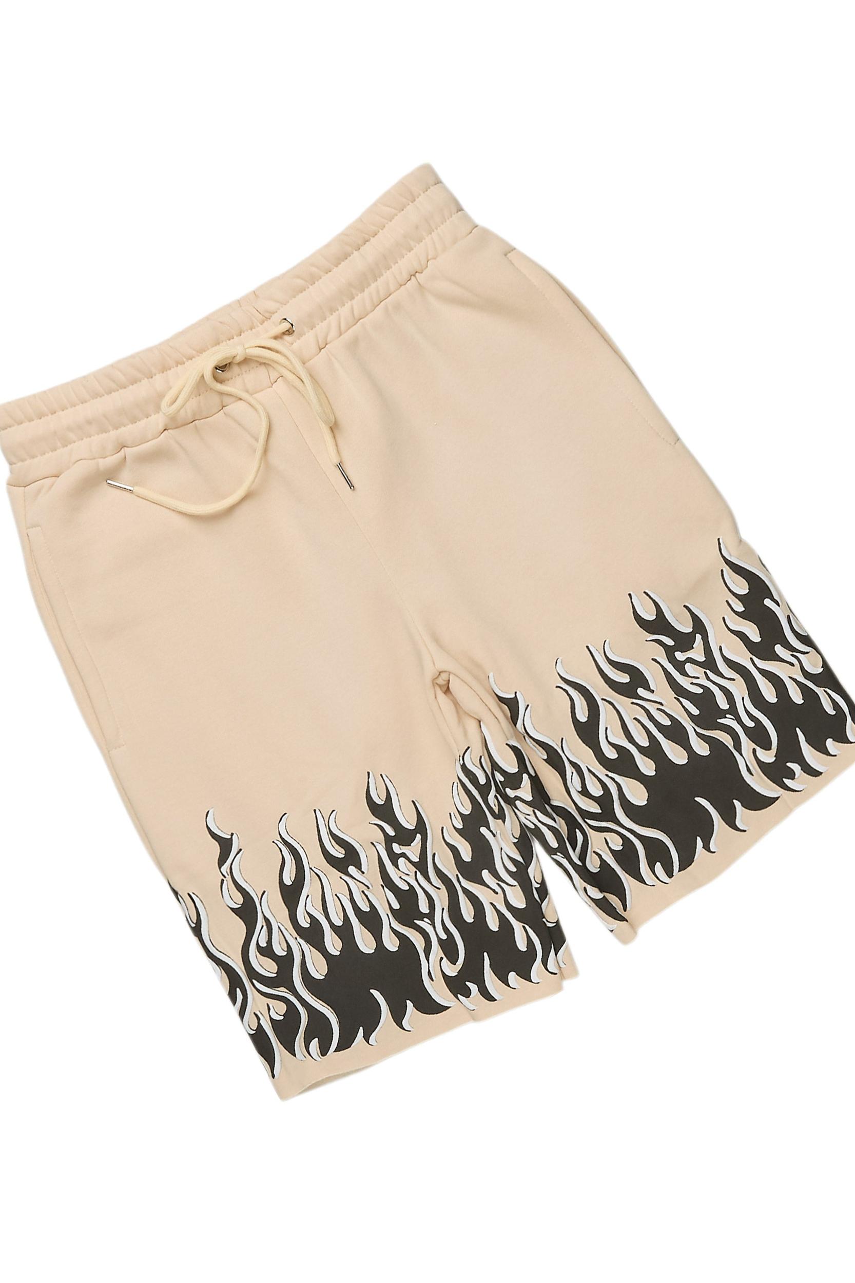 Bubble Beige T-Shirt/Short Set Male Product Image