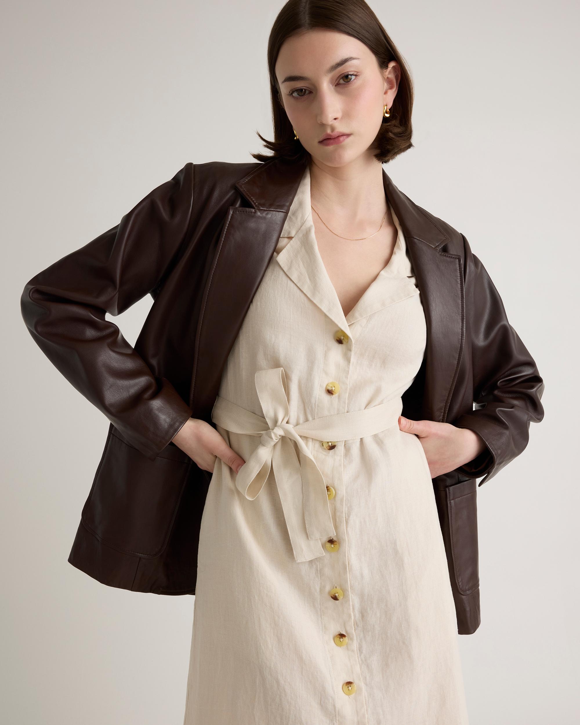 Quince | Women's 100% European Linen Button Front Dress Size XS Product Image