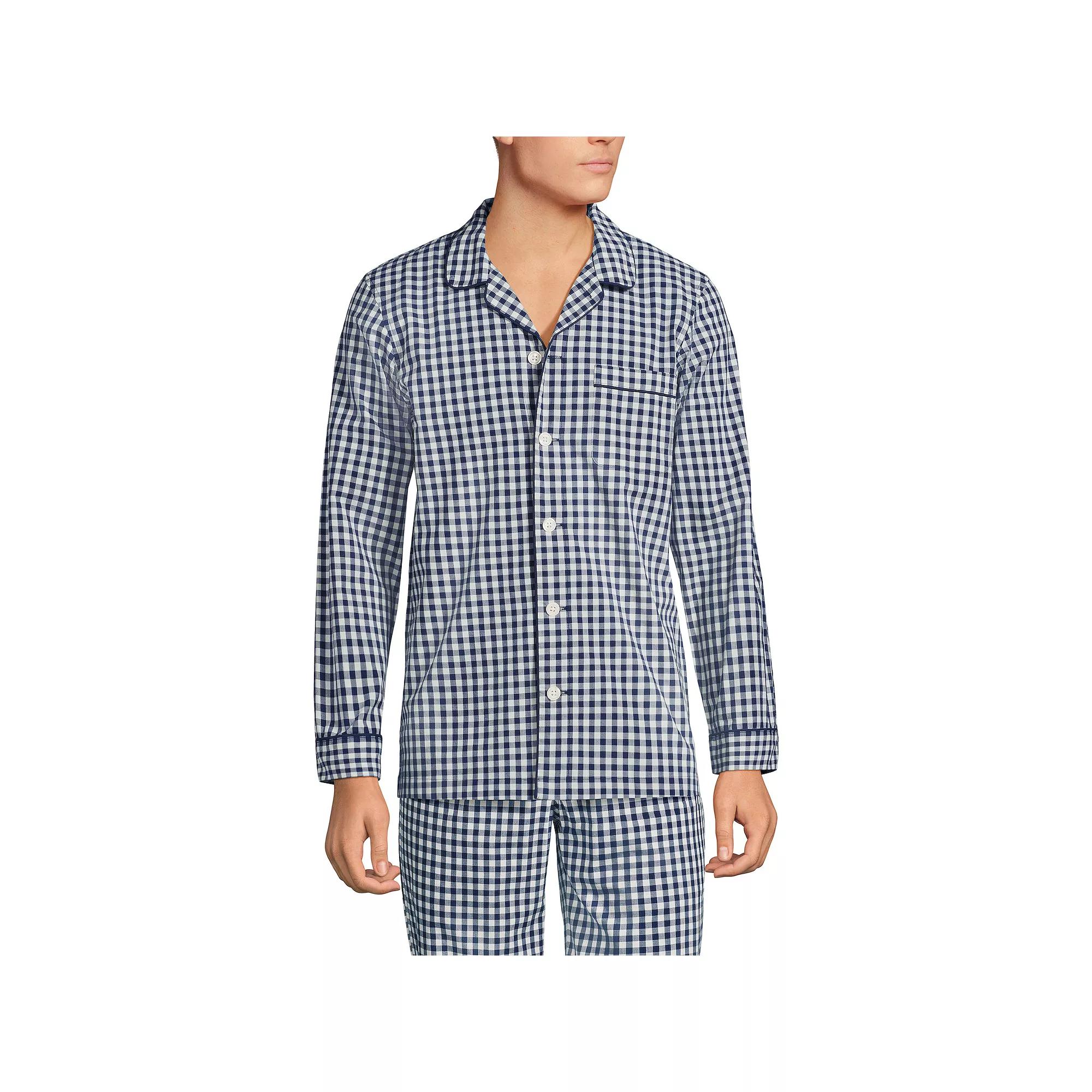 Men's Lands' End Broadcloth Pajama Sleep Shirt,  Product Image