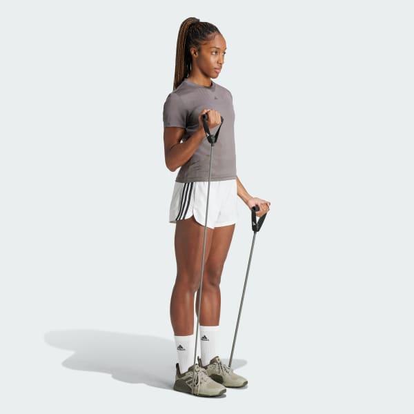 adidas Pacer Training 3-Stripes Woven High-Rise Shorts White L 3 Womens Product Image