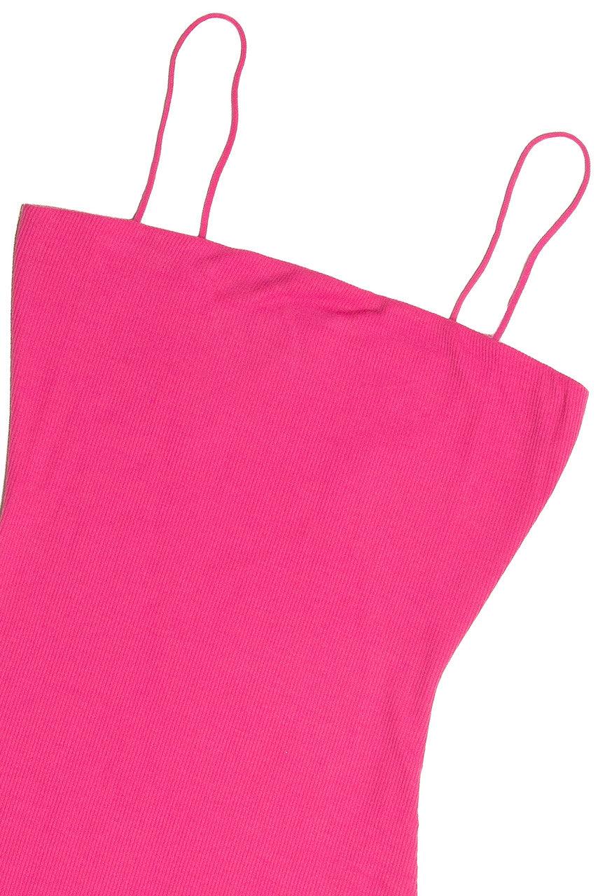 Pink Ribbed Cami Dress Product Image