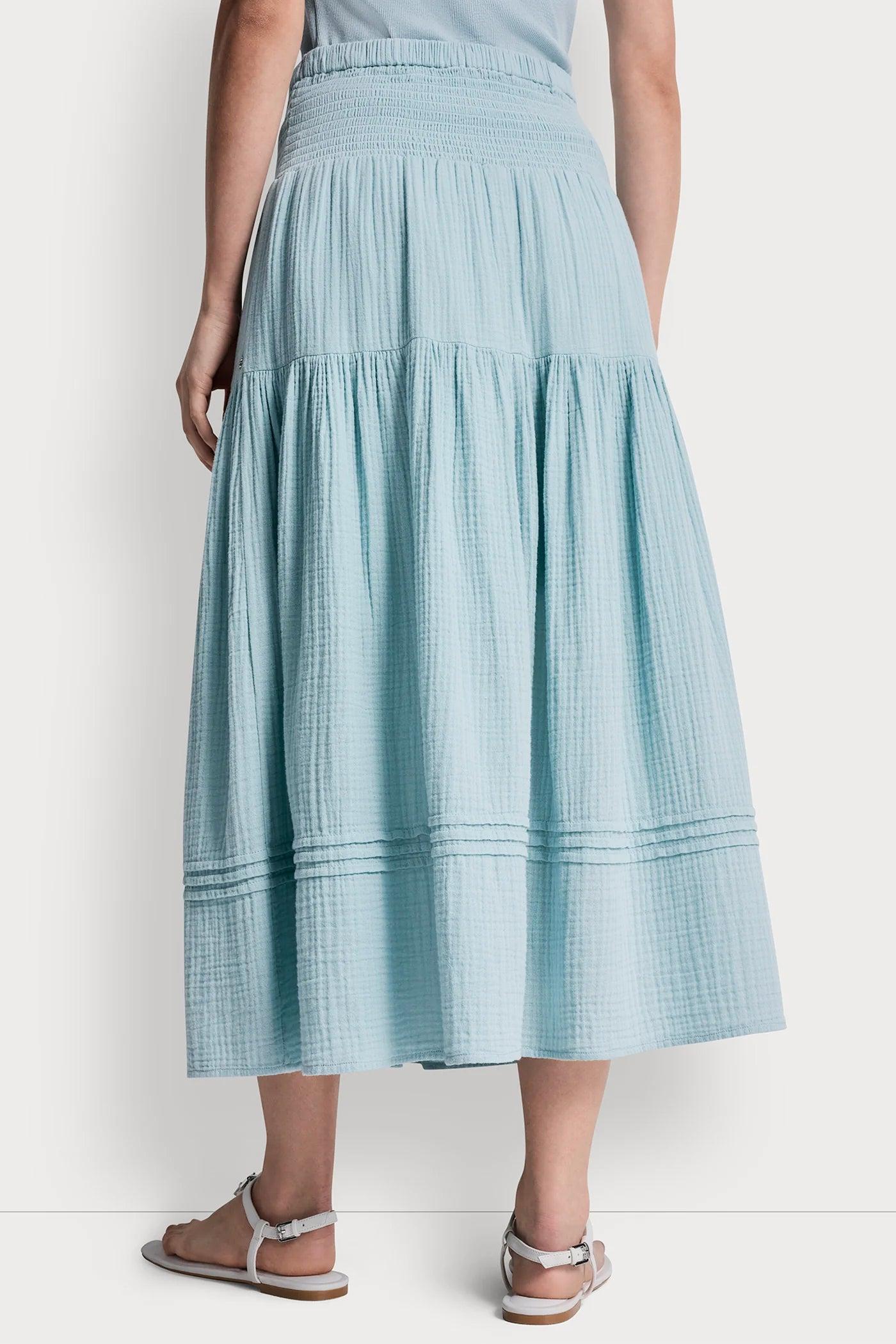 SMOCKED WAIST MAXI TIERED SKIRT Product Image