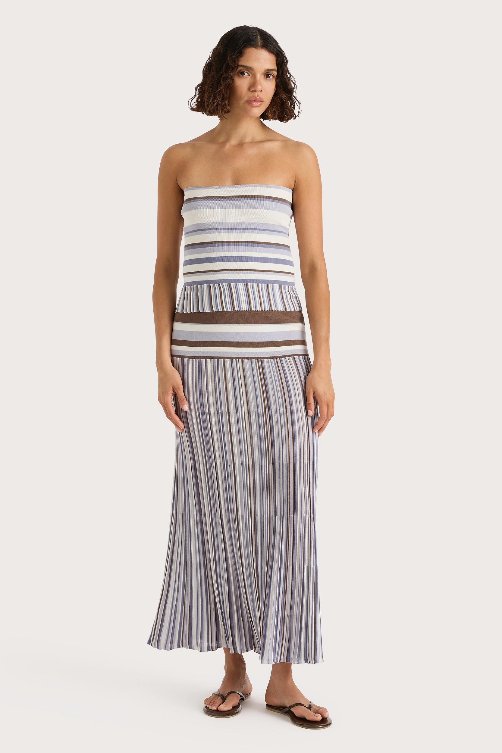 Citara Skirt Pale Blue Stripe Product Image