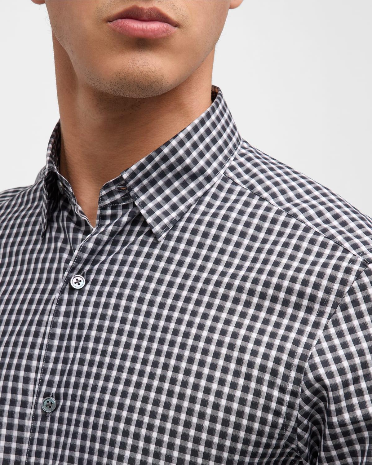 Men's Centoquaranta Cotton Plaid Sport Shirt Product Image