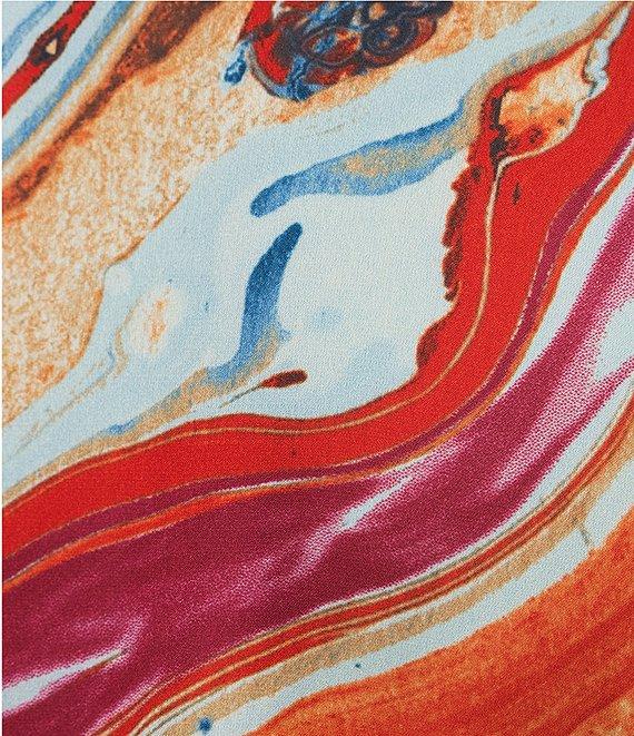 Skies Are Blue Plus Abstract Printed Short Sleeve Shirtdress Product Image