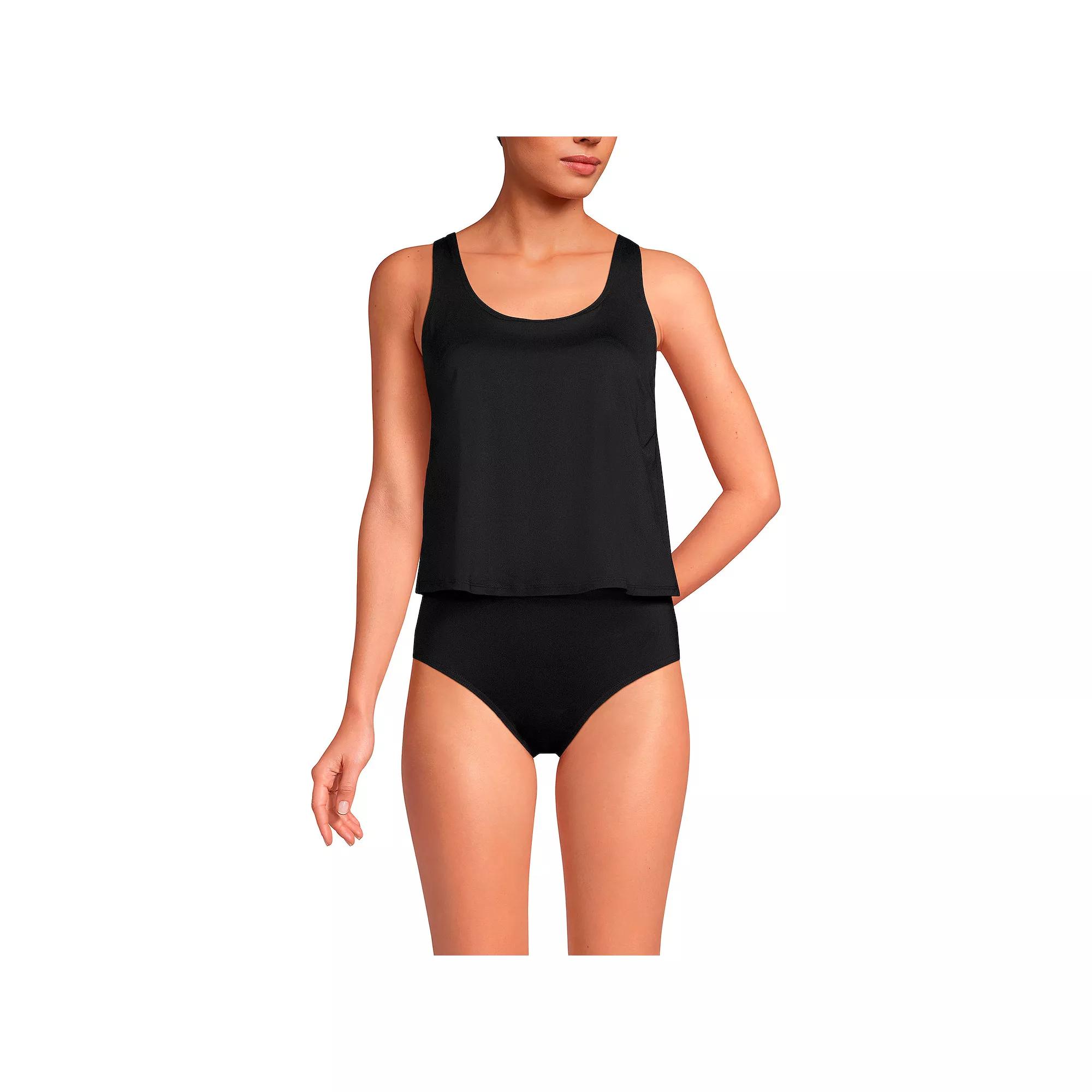 Womens Lands End Chlorine Resistant One-Piece Fauxkini Swimsuit Product Image