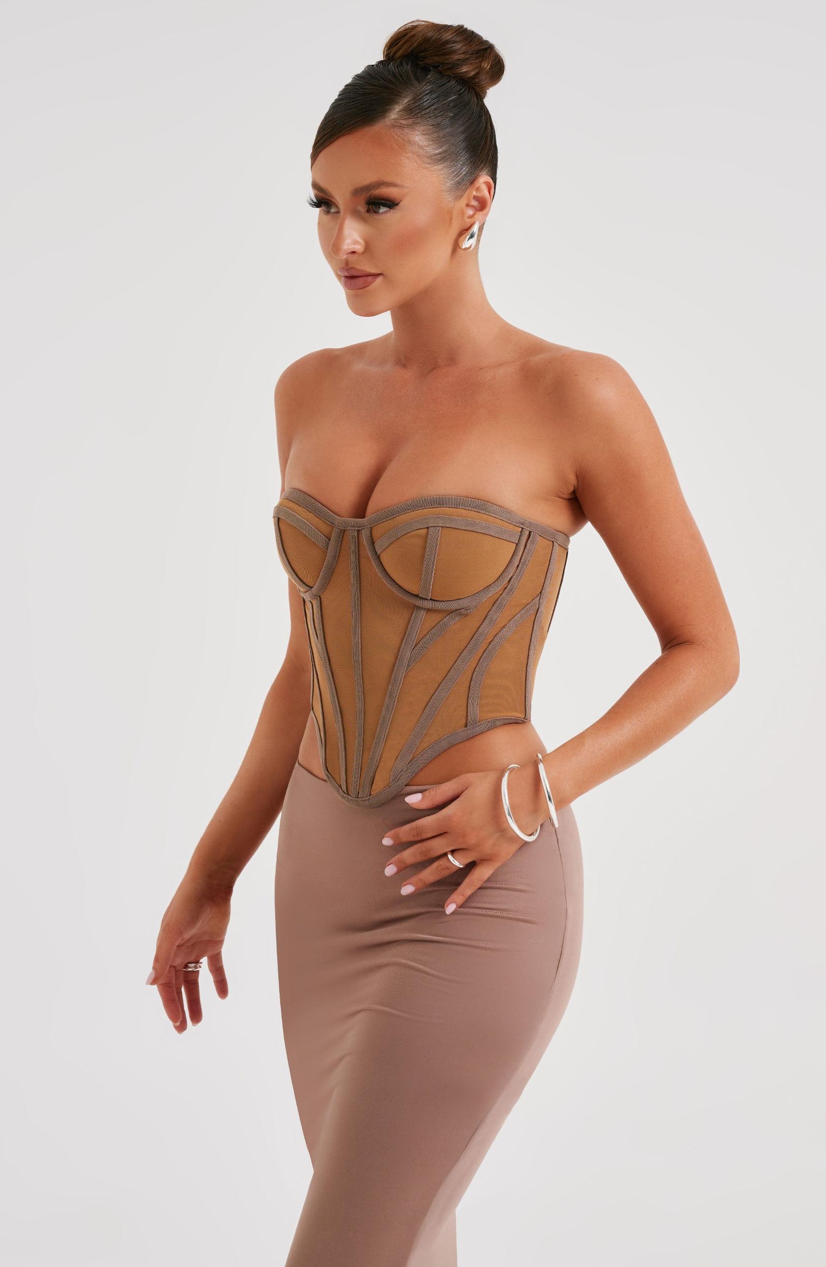 Santanna Corset - Chocolate/Nude Product Image