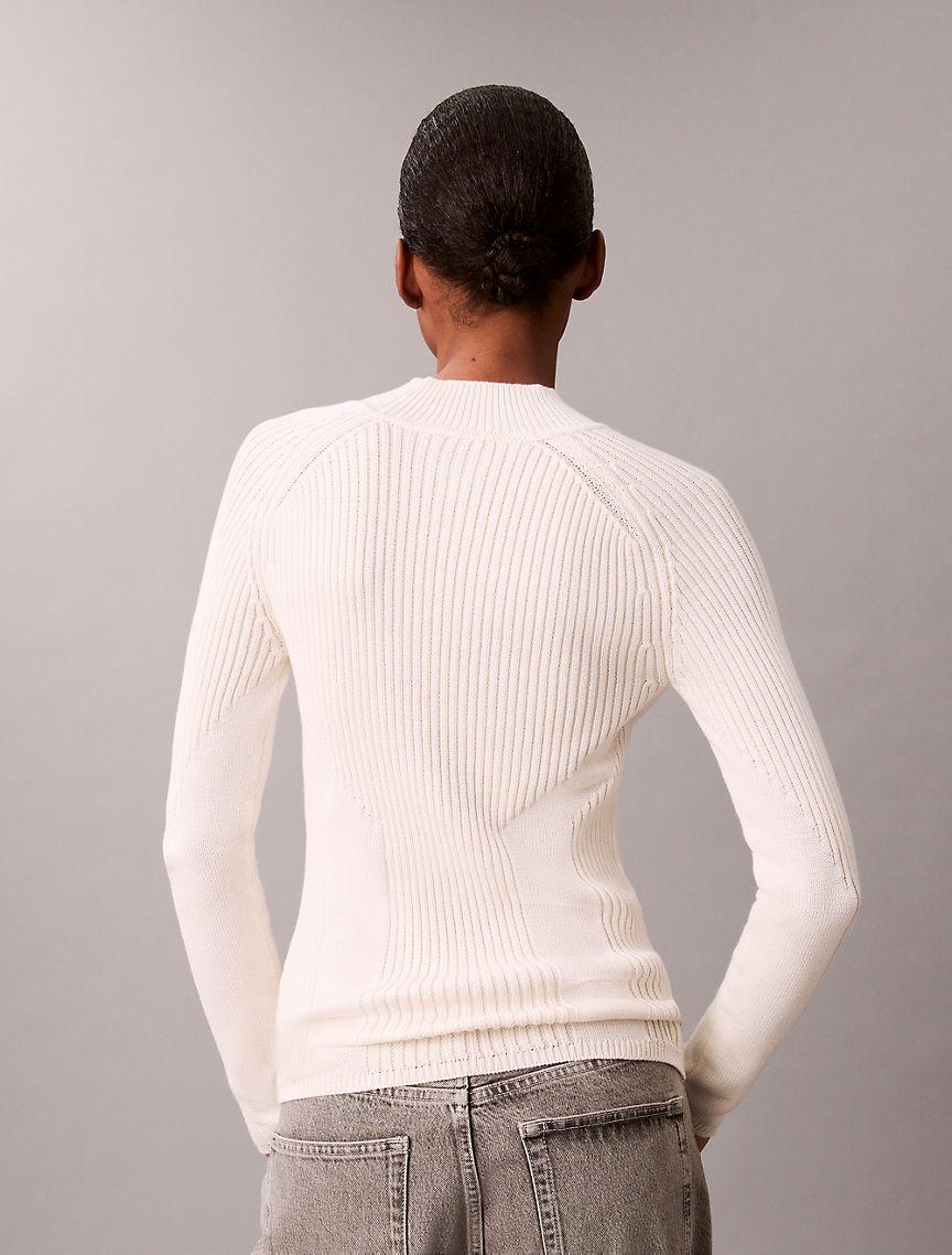 Cotton Rib Slim Sweater Product Image