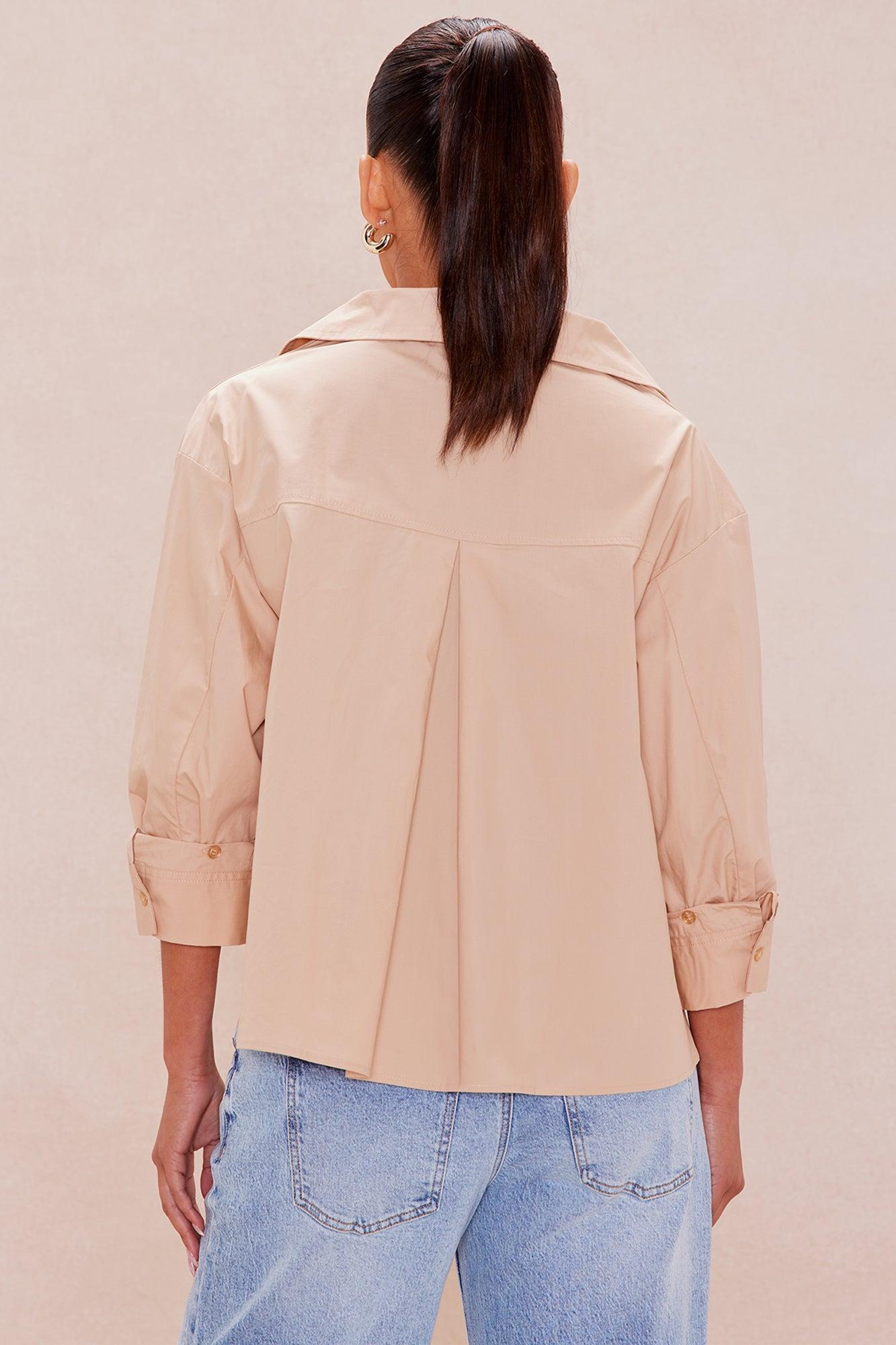 Talia Button Up Shirt - Khaki Female Product Image