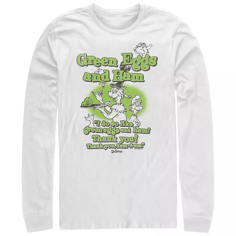 Men's Dr. Seuss I Do So Like Green Eggs And Ham Long Sleeve Graphic Tee, Size: Small, White Product Image