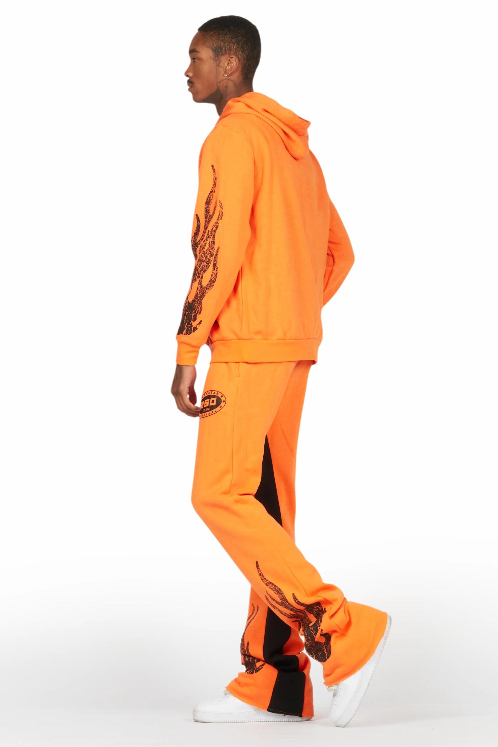 Amos Orange Hoodie/Baggy Track Pant Set Male Product Image