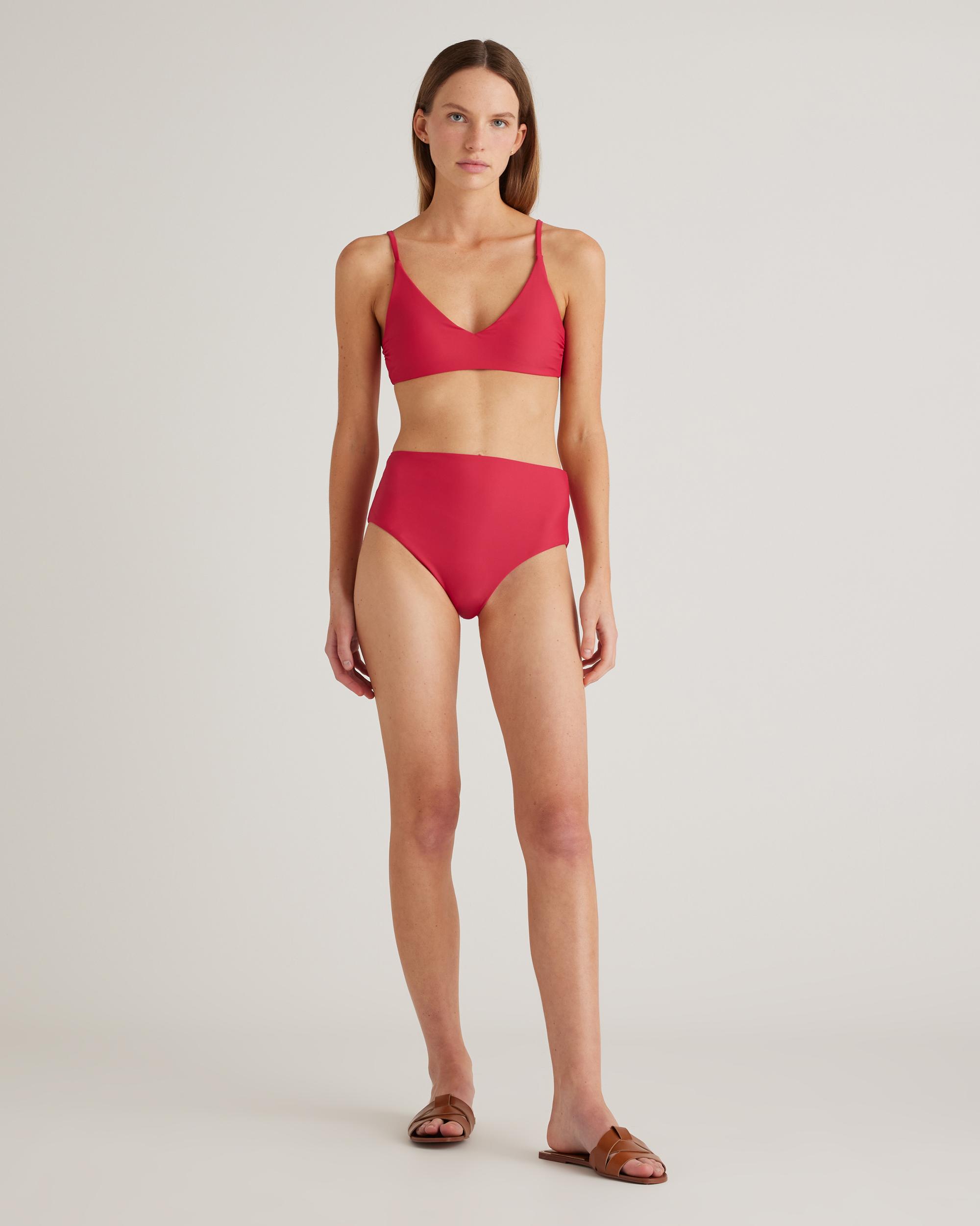 Quince | Women's Italian V-Neck Bikini Top Size XL, 78% Recycled Polyamide, 22% Spandex Product Image