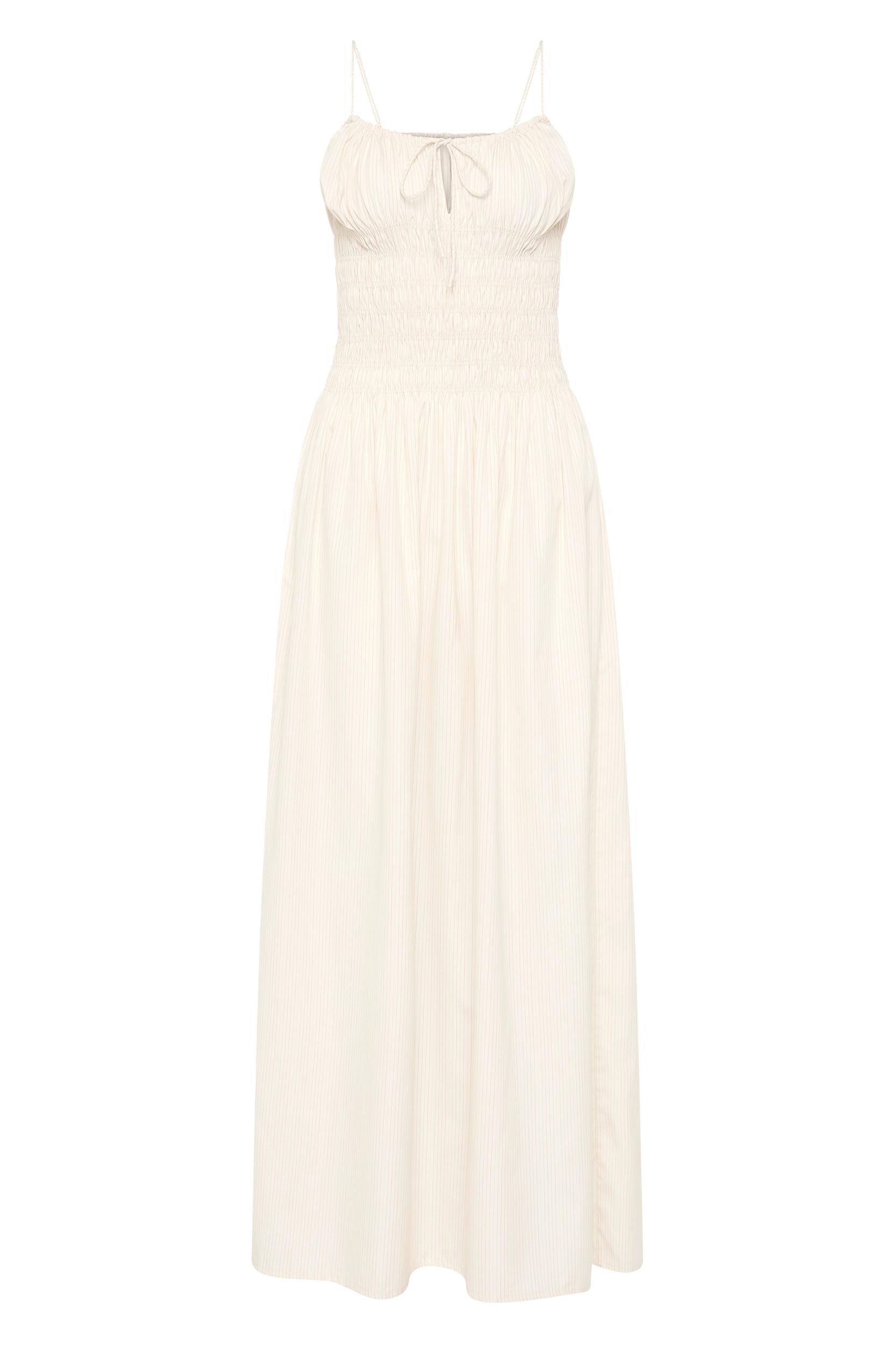 Aya String Maxi Dress Cream Pinstripe - Final Sale Product Image