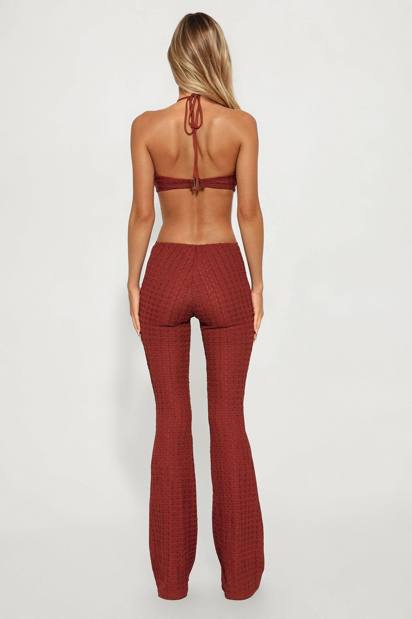 Beach Waves Halter Jumpsuit - Brown Female Product Image