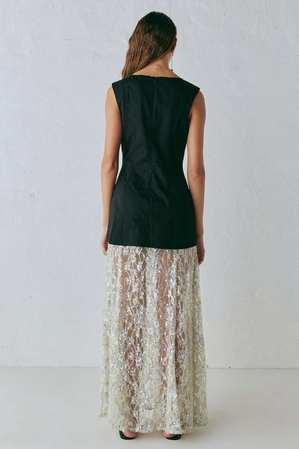 Robbie Sequin Maxi Dress Black Product Image