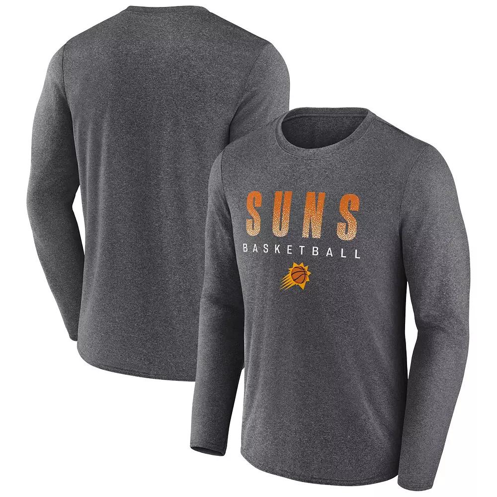 Men's Fanatics Branded Heathered Charcoal Phoenix Suns Where Legends Play Iconic Practice Long Sleeve T-Shirt,  Product Image