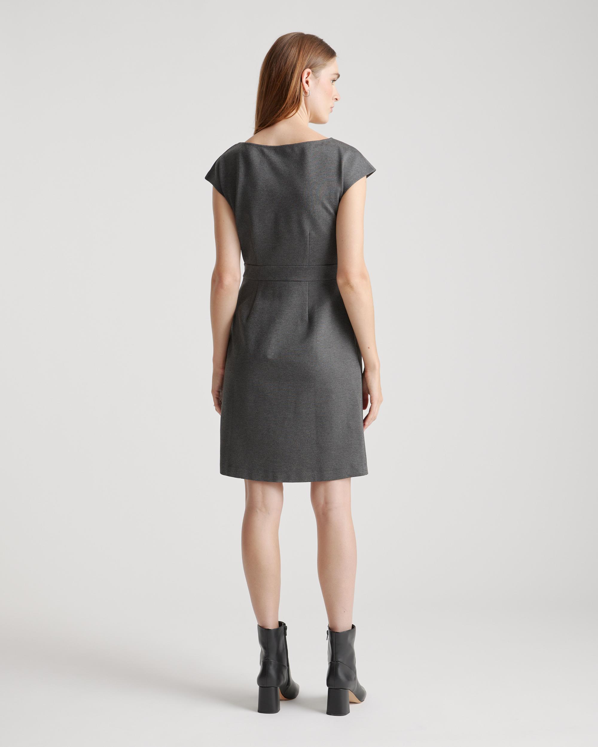 Quince | Women's Ultra-Stretch Ponte Cap Sleeve Dress Rayon Product Image