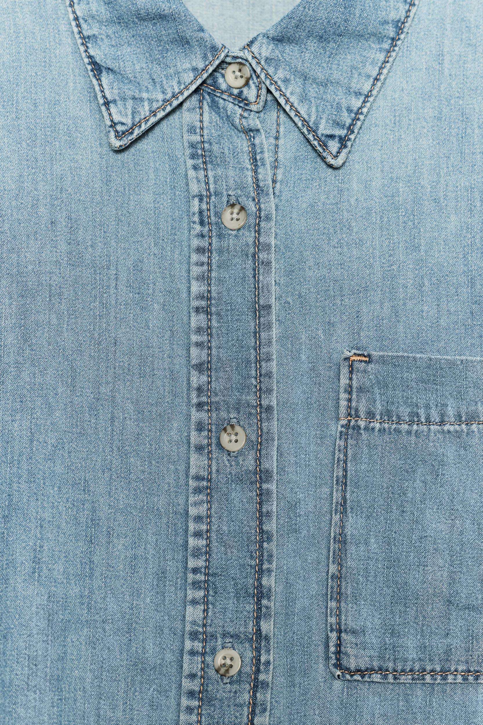 SHORT SLEEVE TRF DENIM SHIRT Product Image
