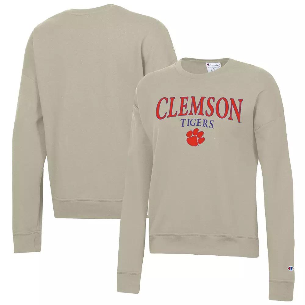 Women's Champion Tan Clemson Tigers Powerblend Pullover Sweatshirt,  Product Image