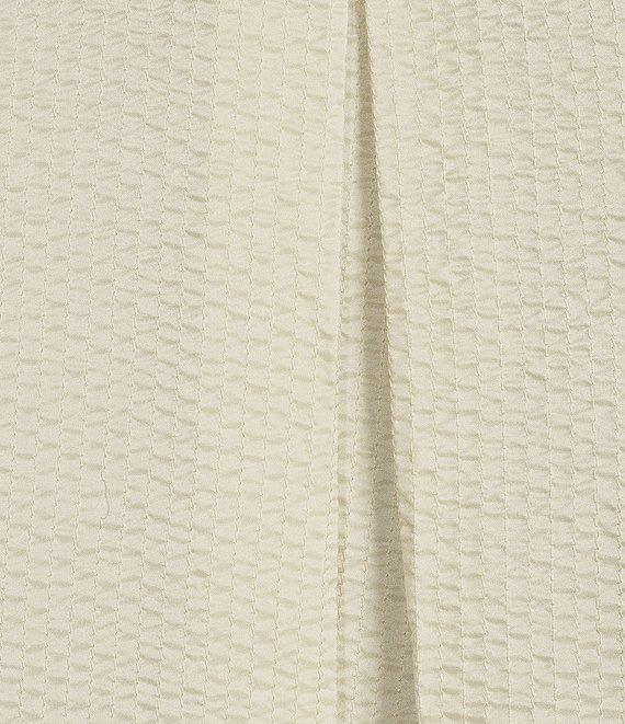 Eileen Fisher Quilted Silk Stand Collar Long Sleeve Open Front Jacket Product Image