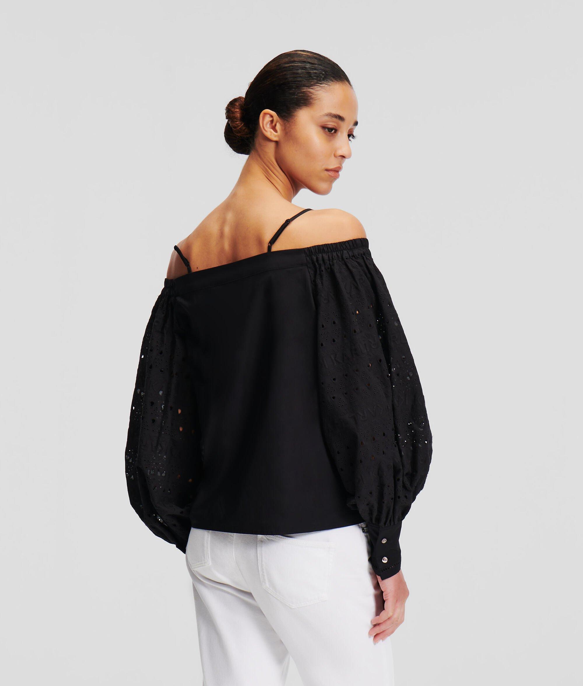 BRODERIE ANGLAISE OFF-SHOULDER SHIRT Product Image