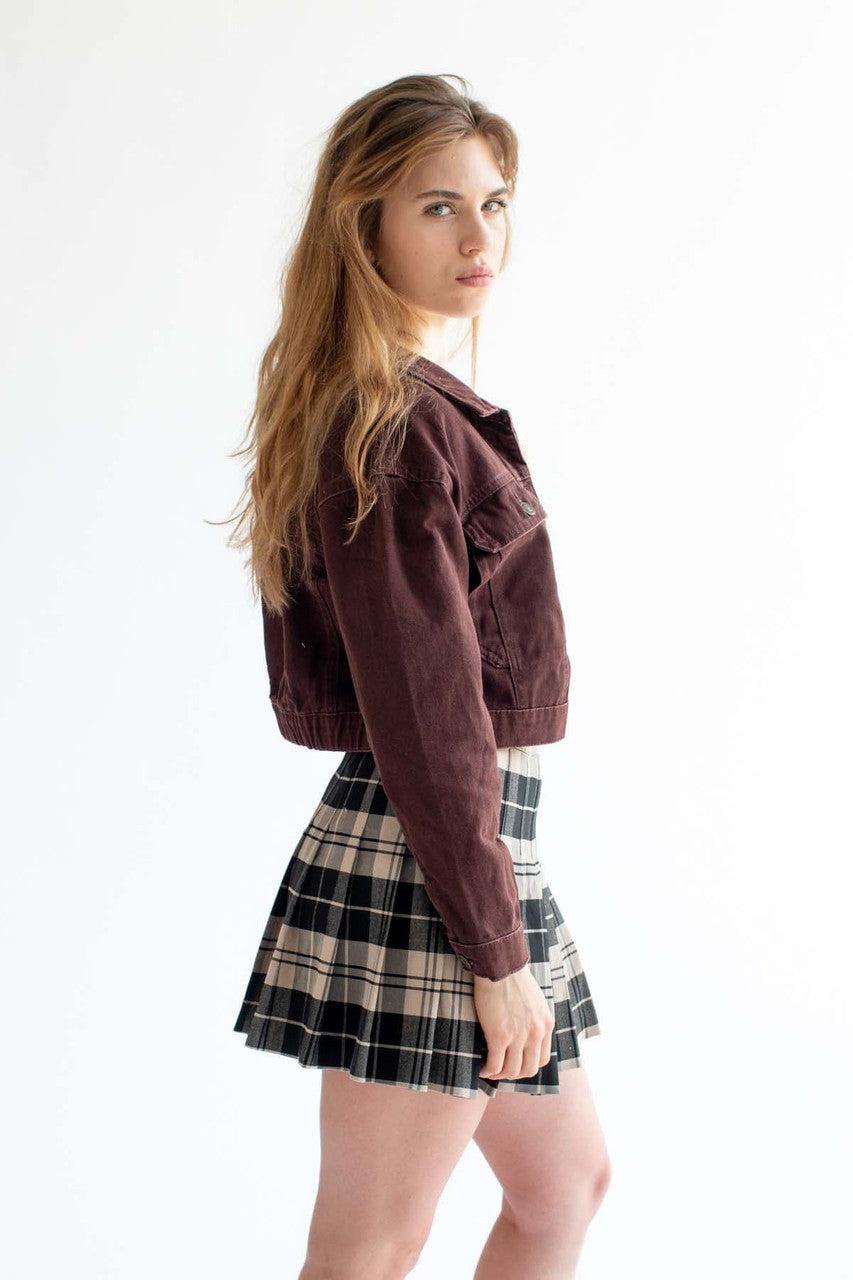 Brown Skimmer Denim Jacket Product Image